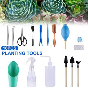 Mini Garden Supplies Hand Tools Transplanting Outdoor Bonsai Planting Flower Succulent Miniature Gardening 16pcs