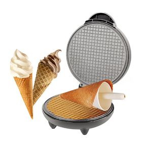 Pans Electric Crispy Egg Roll Maker Omelet Sandwich Iron Crepe Baking Pan Waffle Pancake Oven DIY Ice Cream Cone Machine EU Plug