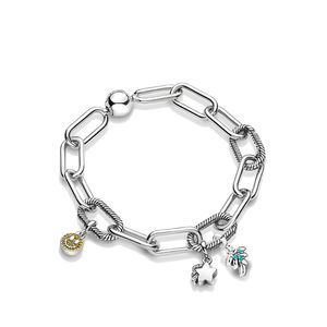 2023 HOT 925 STERLING SILVER ME SLENDER LINK BRACELET DIY FIT CHARM BRACELET FOR WOMEN BEADSデザイナージュエリーギフト