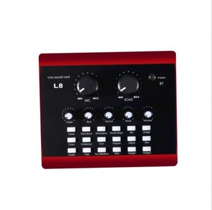 L8 Interfaccia USB audio professionale Scheda audio per trasmissione in diretta per microfono Smartphone Studio Registrazione Cambia voce con scatola al minuto