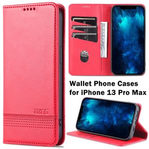 Brieftaschen-Handyhüllen für iPhone 14 13 12 11 Pro X XR XS Max 7 8 Plus reine Farbe Kalbsleder Textur PU-Leder Flip Kickstand Cover Case mit Kartenfächern