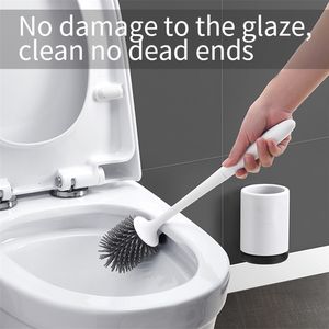 Wall-Mounted TPR Silicone Toilet Brush Rubber Soft Bristles For Bathroom Super Cleaning Tools Durable High-Quality Silicone 211215