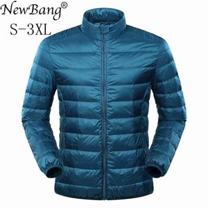 Bang Feather Jacket Man Ultra Light Down Men Winter Coat Duck Windbreaker Stand Collar Parka med bärväska 210910