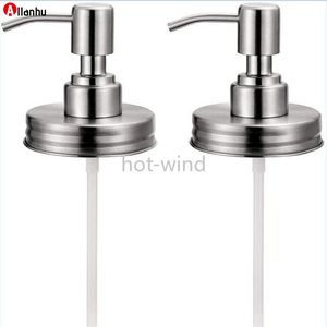 Stainless Steel Mason Jars Lid Leak Proof Soap Dispenser No Transparent Bottle Press Pump Head Wholesale wY32