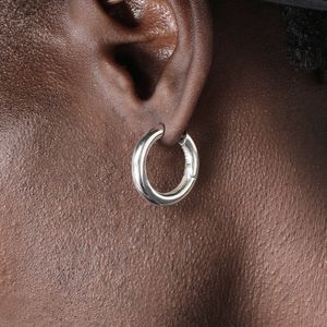 S925 Sterling Silver Glossy Earrings Hip-Hop Ear Cuff Men And Women All-Match Tide Brand Fashion Jewelry Accessories