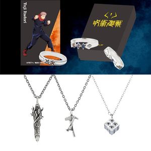 Anhänger Halsketten Großhandel Anime Jujutsu Kaisen Halskette Ring Itadori Yuji Cosplay Zubehör Gojo Satoru Kugisaki Nobara Anzug