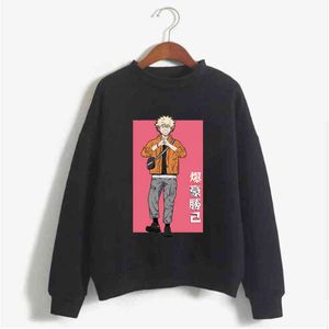 Hoodie Kazak Benim Kahraman Academia Bakugou Katsuki Baskı Cosplay Kostüm Anime Kadınlar / Erkekler Top Y1213