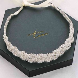 Perlenstirnband Tiara Haarband Hochzeitsaccessoires Design Haar für Frauen Stirnband 210707