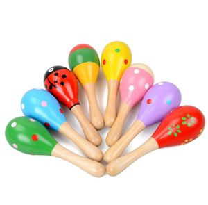 Party Supplies Zabawki Drewniane Maracas Dziecko Dziecko Instrument Muzyczny Trzyma Marace-Cabasa Sand Hammer Orff Instrument-Toy Sn2829