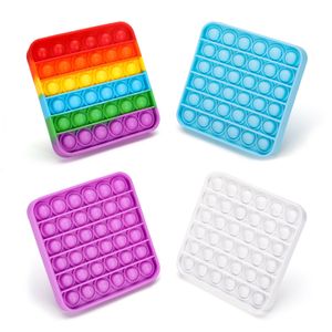 USA Stock US Nya Fidget Leksaker Pops Sensory Decompression Bubble Toy stycken regnbåge och ren färg