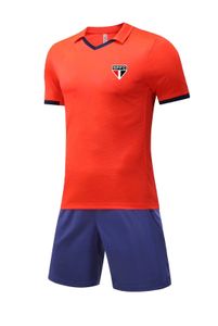 Sao Paulo FC Herren-Trainingsanzüge, Revers-Sportanzug, atmungsaktives Training, cooles Outdoor-Freizeitsport-Kurzarmshirt aus Mesh auf der Rückseite