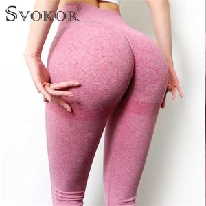 SVOKOR Frühling Workout Leggings Frauen Nahtlose Hohe Taille Fitness Leggins Weibliche Gym Sexy Perfekte Passform Legging Blase Butt 211204