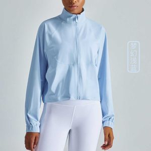 LU-326 Jacka för yogakläder Löpning Fitness Kläder Topp Damjacka Dragkedja Lös Fritid Snabbtorkande Sportblus Långärmad Casual Gym Coat