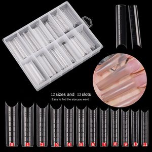 120pcs False Nail Tips for Nail Art UV Extend Gel Quick Building Nail Mold Tips with Scale Finger Extension Forms Manicure Tools