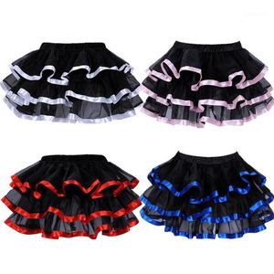 Kjolar elastiska petticoat gotiska kvinnor kjol burlesque mesh sexig mikro mini tutu damer prestanda steampunk