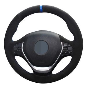 DIY Black Soft Suede Car Steering Wheel Cover For BMW F20 F45 F30 F31 F34 F32 F33 F36 118i 120i 125i 218i 228i 420i 430i 435i