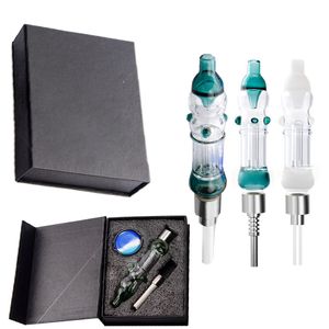 Nector Collectors Kit 510 Thread Hookah NC Kits Ceamic &Quartz Nail Titanium Nails Water Pipes Wax Containers With Retail Box Pack Collector Hookahs