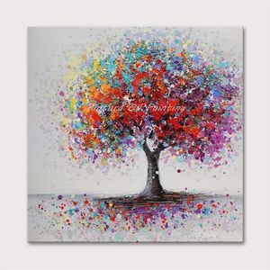 Mintura Oil Painting on Canvas Hand Made Art Hand Painted Acrylic Canva Colorful Tree Wall Art Home Decor Office Decor No Framed 210310