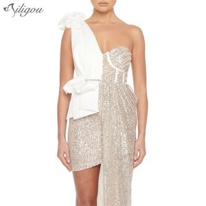 Chegada Mulheres Sexy Designer Sparkly Lantejoulas Maxi Dress Senhoras elegante Um ombro Bodycon Party Vestido 210525