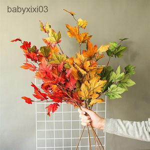 Amerikaanse voorraad nep esdoorn blad kunstmatige plant tak voor bloem muur bruiloft achtergrond decoratie thuis tuin display rode bladeren