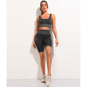 Seamlyoga Set Kadınlar Kuru Fit İki 2 Parça Sıkı Kırpma Üst Sutyen Legging Sportsuit Egzersiz Kıyafet Fitnwear Spor Salonu Setleri Giysi X0629