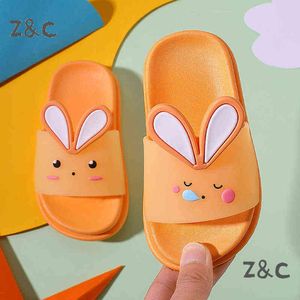 Children's Slipper Male Summer Cartoon Soft Bottom 1-6 Years Old Children's Home Bathroom Small kids shoes Baby Slippers 211119