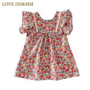 LOVE DDMM Abbigliamento per ragazze Abiti Summer Girl Fashion Flower Color Dress For Kids Costume dolce 210715