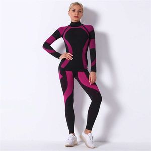 Women Thermal Underwear Suit Spring Autumn Winter Quick Dry Thermo Sporting Underwear Sets Female Fitness Gymming Long Johns 18A 211108