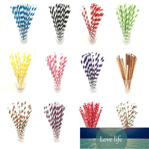 25Pcs/pack Disposable Paper Straws Vintage Stripe Drinking Straws For Kids Birthday Wedding Decoration Christmas Party Supplies Factory price expert design