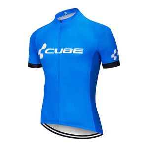 2021 CUBE team Mens 100% Polyester Cycling jersey Summer Quick-Dry Short Sleeves MTB Bike shirt Outdoor Sportswear Roupa Ciclismo S21030106