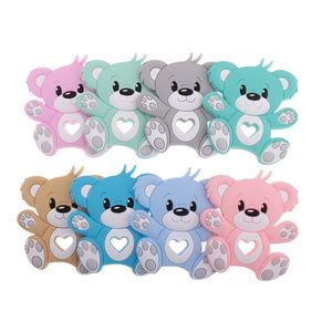 10pcs 곰 실리콘 Teethers 아기 Teether 치아 설치류 장난감 BPA 무료 딸랑이 맞춤 젖니가있는 장난감 211106