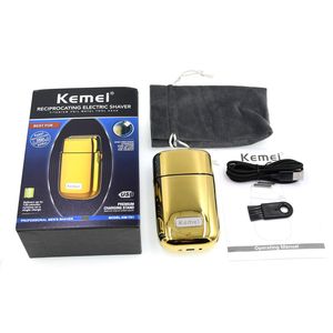 Kemei KM-TX1 Rasoio elettrico per uomo Rasoio a doppia lama impermeabile Alternativo cordless Rasoio ricaricabile USB Barbiere Trimmer