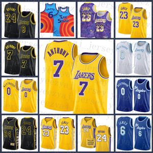 Los New Angeles Carmelo Anthony Russell Westbrook Basketball Jersey LeBron James Anthony Davis Earvin Johnson Alex Caruso Orange