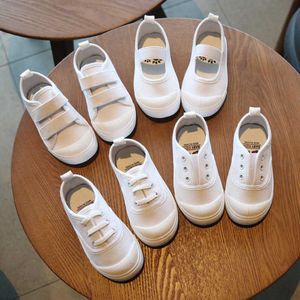 Wholesale toddler white canvas shoe for sale - Group buy Unisex Children Canvas Shoes Girls White Boys Indoor Soft Bottom Kindergarten Toddler Sneakers Anti Slippery Y0809