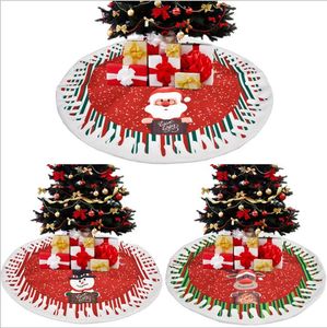 Albero di Natale Gonne Santa Snowman Elk Stampato Stampato Decorazione di Natale Pavimento Capet Mat PARTY Supplies 3 Designs opzionale BT1167