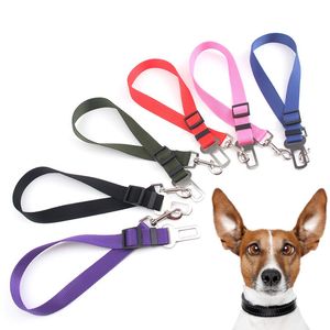 2021 Pet Dog Cat Car Seat Belt Adjustable Harness Seatbelt Lead Leash for Small Medium Dogs Travel Clip Pet Supplies 14 Color