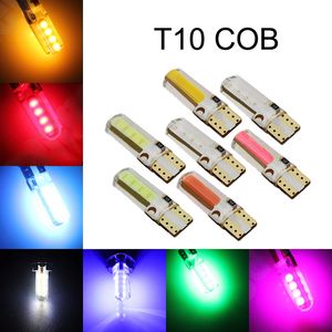 100Pcs T10 W5W 168 194 2825 COB 8SMD Silicone LED Car Bulbs For Clearance Lamps License Plate Lights 12V