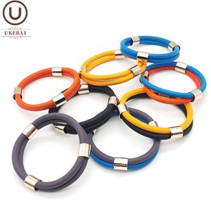 Bangle Ukeebay Charm Armbanden Rubber Sieraden Ketting 8 Kleuren Bohemen Stijl Gouden Kleur Bead Accessoires Design Handgemaakt Simple
