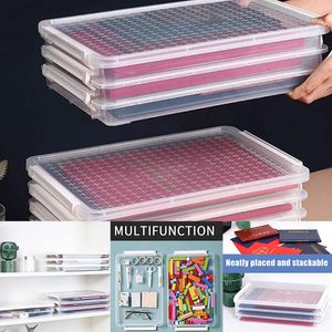 Thicken A4 Transparent File Storage Box Clear Plastic Family Document Cases Desk Paper Organizers Finishing Office Supplies 210315