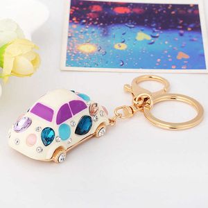 Metalowa Śliczna Moda 3D Rhinestone-Crystal Kształt Kształt Kształt Key Chain Metal Emalia Klucz Keychain Brelok G1019