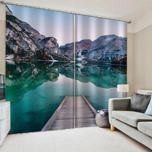 Cortina cortinas costume natureza cenário cortinas lago azul lago bonito moda personalizada 3d