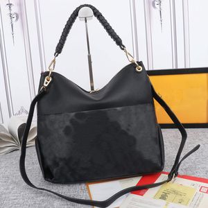 Genuine leather Tote Bags Women Handbag Embossed Fashion letter Shopper Shoulder Bag Woven Top Handle Double Zipper Adjustable Strap High Quality Hardware 33cm