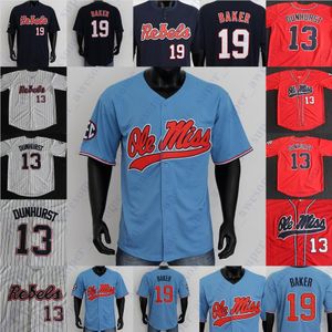 Koszulka baseballowa Ole Miss Justin Bench Reagan Burford Harris Ben Van Cleve Hayden Leatherwood Kemp Alderman Derek Diamond Jack Washburn John Gaddis Drew McDaniel