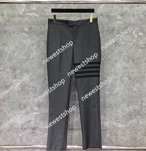 2021 Fashion Tb Pants Men Casual Suit Gray Striped Spring and Autumn Formal Trousers Ins