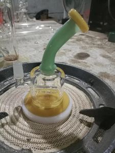 Bruciatore di olio per pipe da fumo vintage MINI BONG in vetro da 6 pollici con BOWL può mettere il logo del cliente