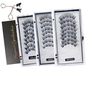 Wholesale Magnetic Tweezers Eyelashes 5 Magnet Natural Long Eyelash Extension Thick Lashes Make Up Tools For Beauty