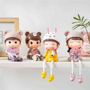 Nodic Creative Doll Resin Crafts Elf Doll Figurines Garden Decoration Accessories Home Decoration Accessories for Living Room 210811