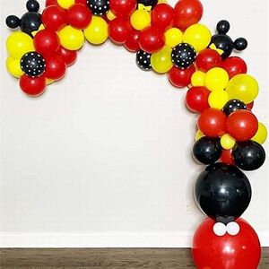 104 pcs DIY Balloon Garland Kit de arco preto Balões de látex vermelho para crianças decorações de festa de aniversário Globos 210626