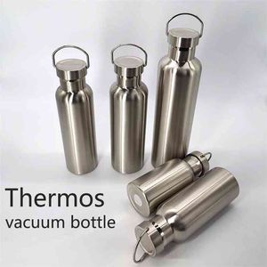 350/500/750/1000ml Double Wall Stainles Steel Water Bottle Thermos Bottle Keep and Cold Insulated Vacuum Flask for Sport 210913