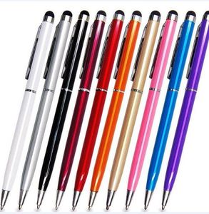 Alta qualità 2 in 1 stilo colorato cristallo touch pen capacitivo mini penna schermo stilo da baseball penna stilo punta in gomma per il telefono n scheda